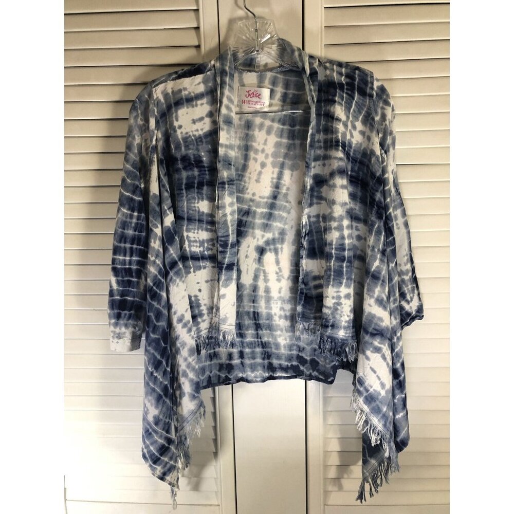 Justice Size 14 Tie Dye Fringed Cardigan